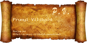 Prunyi Vilibald névjegykártya